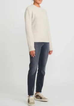 Frenckenberger Cashmere Mini Round Neck Sweater In Natural