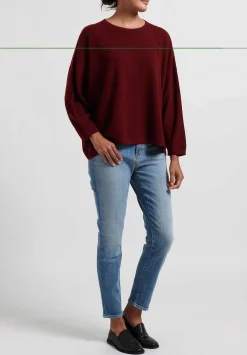Hania New York Cashmere Sasha Short Crewneck In Drama Red