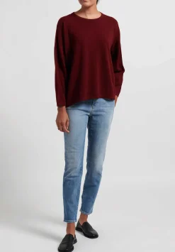Hania New York Cashmere Sasha Short Crewneck In Drama Red