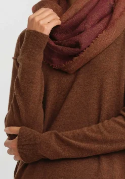 Uma Wang Cashmere Slit V-Neck Sweater In Mustard Brown