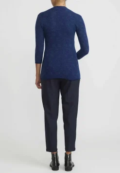Lainey Keogh Cashmere V-Neck Sweater In Sapphire & Navy Blue