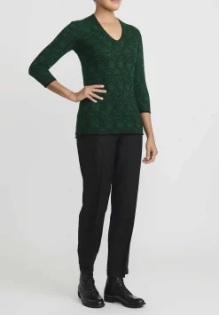 Lainey Keogh Cashmere V-Neck Sweater In Emerald Green