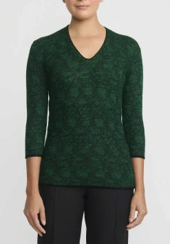 Lainey Keogh Cashmere V-Neck Sweater In Emerald Green
