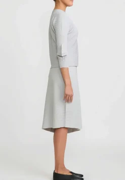 Issey Miyake Concretion Pleats Skirt In Light Grey