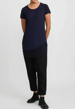 Rundholz Dip Cotton & Mesh Short Sleeve T-Shirt In Grape Cloud Blue