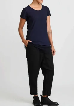 Rundholz Dip Cotton & Mesh Short Sleeve T-Shirt In Grape Cloud Blue