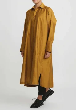 Jan-Jan Van Essche Cotton & Silk Long Loose Shirt In Gold