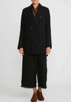 Masnada Cotton & Wool Double-Breasted Jacket In Black