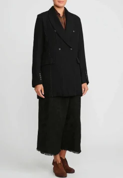 Masnada Cotton & Wool Double-Breasted Jacket In Black