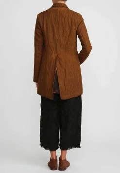 Masnada Cotton & Wool Double-Breasted Jacket In Land Brown