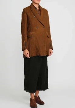 Masnada Cotton & Wool Double-Breasted Jacket In Land Brown