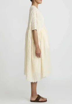Uma Wang Cotton Agnus Parados Dress In Off White