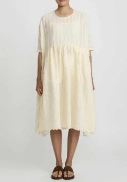 Uma Wang Cotton Agnus Parados Dress In Off White