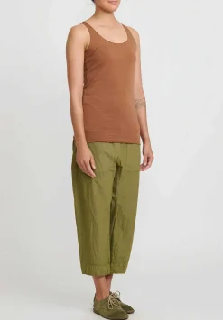 Album di Famiglia Cotton Canotta Tank Top In Pottery Brown