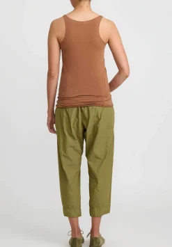 Album di Famiglia Cotton Canotta Tank Top In Pottery Brown