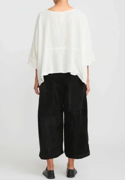 Gilda Midani Cotton Corduroy Egg Pants In Black