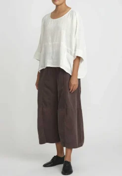 Gilda Midani Cotton Corduroy Egg Pants In Chocolate Brown