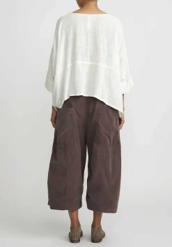 Gilda Midani Cotton Corduroy Egg Pants In Chocolate Brown
