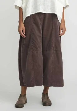 Gilda Midani Cotton Corduroy Egg Pants In Chocolate Brown