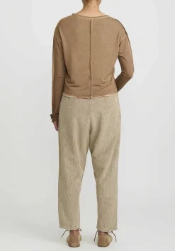 Umit Unal Cotton Corduroy Patch Drop Crotch Pants In Natural & Denim