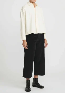 A Tentative Atelier Cotton Corduroy Roll Up Pants In Black