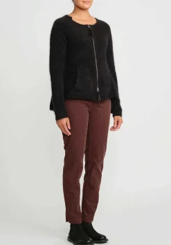 Rundholz Black Label Cotton Corduroy Skinny Stretch Pants In Red Wood