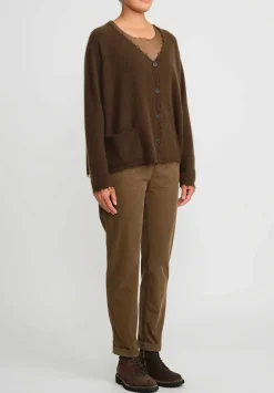 Rundholz Black Label Cotton Corduroy Skinny Stretch Pants In Bronze Brown