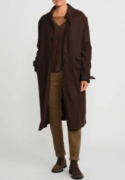 Rundholz Black Label Cotton Corduroy Skinny Stretch Pants In Bronze Brown