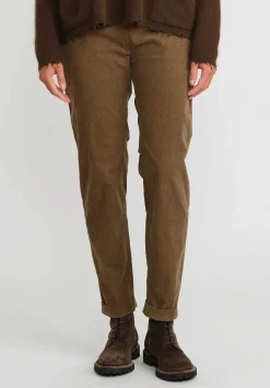Rundholz Black Label Cotton Corduroy Skinny Stretch Pants In Bronze Brown