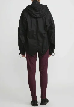Rundholz Cotton Cropped Oversized Jacket In Black
