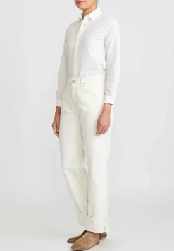 Closed Cotton Denim Briston Relaxed-Fit Jean In Creme Off White