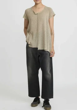 Rundholz Cotton Denim Dropcrotch Pants In Faded Black