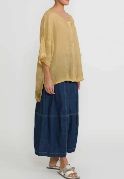 Gilda Midani Cotton Denim Egg Pants In Blue