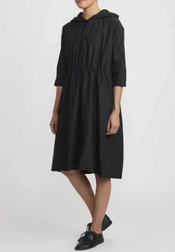 Album di Famiglia Cotton Hooded Tc Dress In Black