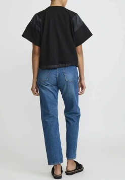 Sacai Cotton Jersey T-Shirt In Black