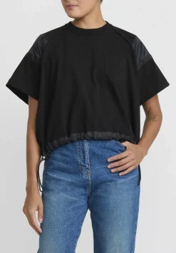 Sacai Cotton Jersey T-Shirt In Black