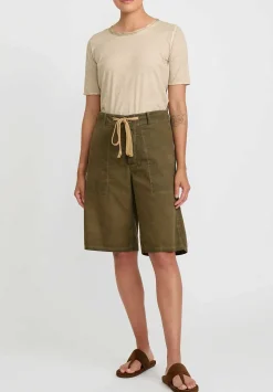 Uma Wang Cotton Joe Shorts In Army Green