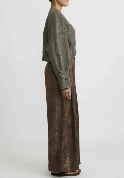 Uma Wang Cotton Linen Distressed Kady Jacket In Metamorphosis Grey