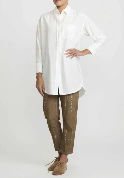 Umit Unal Cotton Long Asymmetric Side-Slit Shirt In Off White