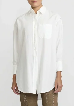 Umit Unal Cotton Long Asymmetric Side-Slit Shirt In Off White