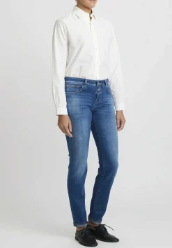 Closed Cotton Long Narrow Baker Jeans In Dark Blue