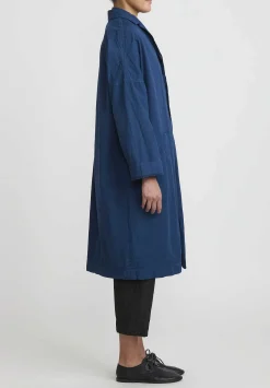 Album di Famiglia Cotton Loose Cc Coat In Navy Blue