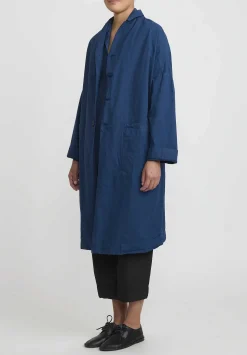 Album di Famiglia Cotton Loose Cc Coat In Navy Blue