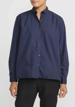 Bergfabel Cotton Loose Tyrol Shirt In Marine Blue