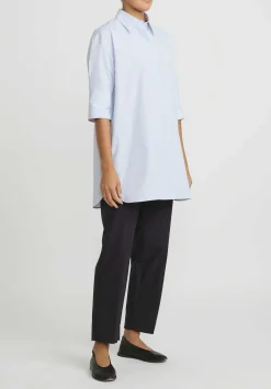 Jil Sander Cotton Multitrack Stripe Shirt In Blue Fly Catcher