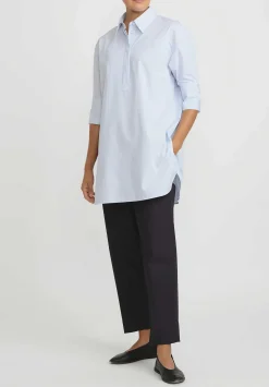 Jil Sander Cotton Multitrack Stripe Shirt In Blue Fly Catcher