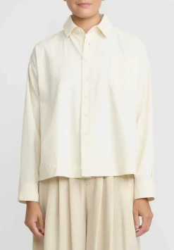 A Tentative Atelier Cotton Red Line Shirt In Natural