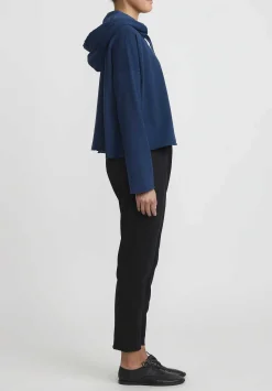 Album di Famiglia Cotton Short Hc Hooded Top In Navy Blue