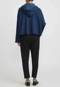 Album di Famiglia Cotton Short Hc Hooded Top In Navy Blue