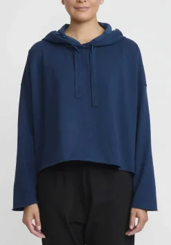 Album di Famiglia Cotton Short Hc Hooded Top In Navy Blue